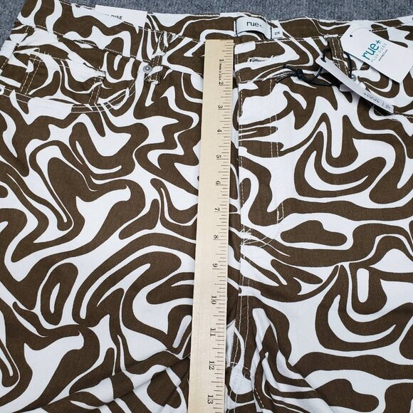 Rue21 Jeans Womens Plus 2X Brown White Denim Skate Straight Leg Wavy Stretch New - Picture 5 of 12